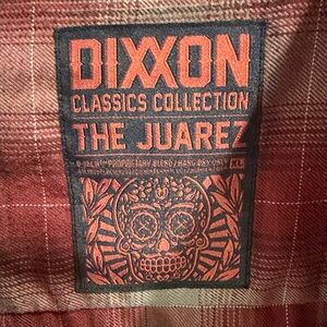 DIXXON Red and Tan Plaid Casual Button Down Shirt